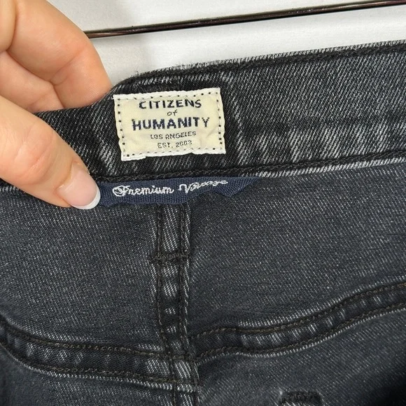 Citizens of Humanity cropped slim fit denim Premium Vintage Elsa jeans 28 black - Picture 10 of 11